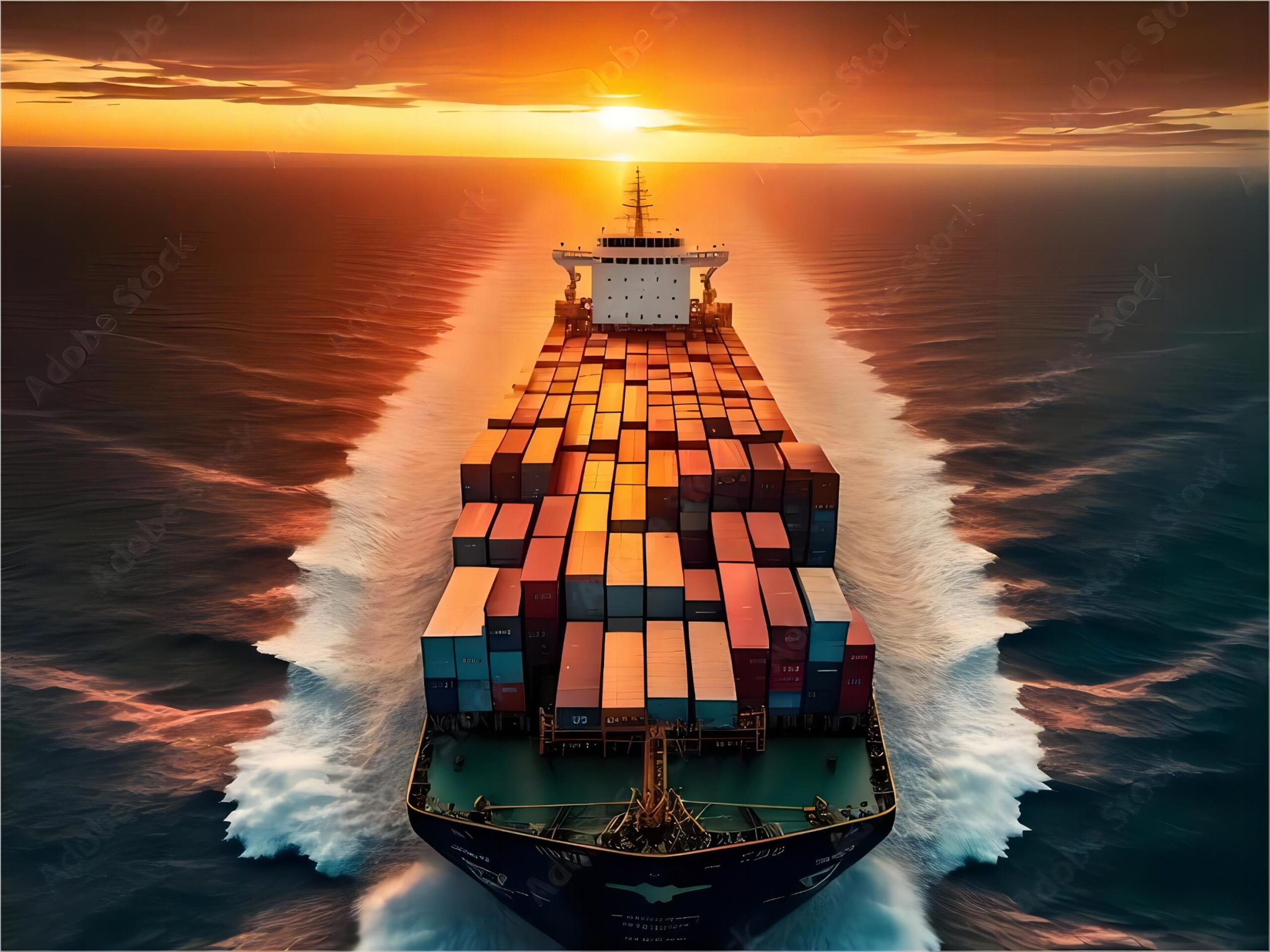 Global shipping routes from China to North America and Europe