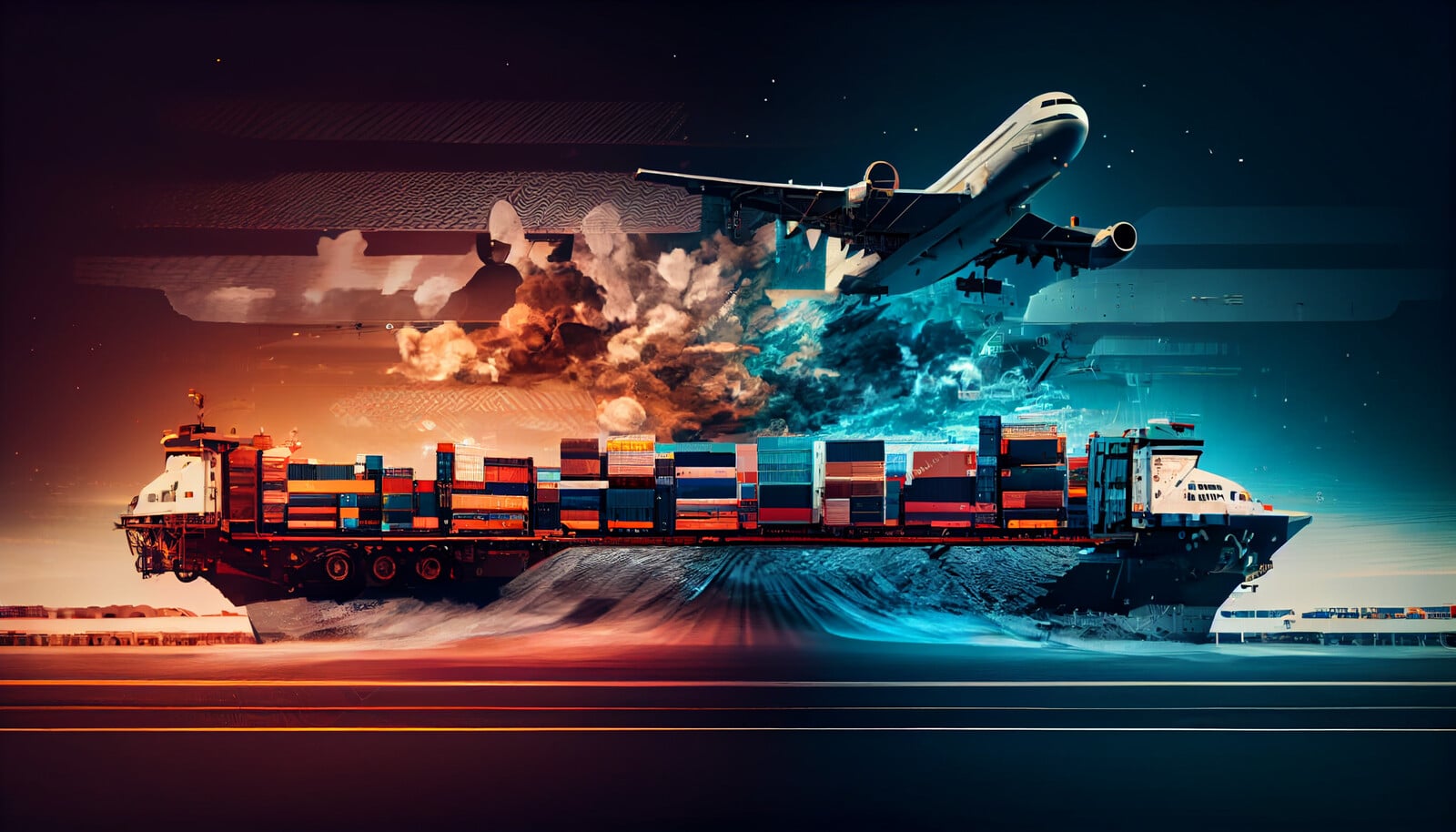 Global logistics and customs documentation processing in a modern office