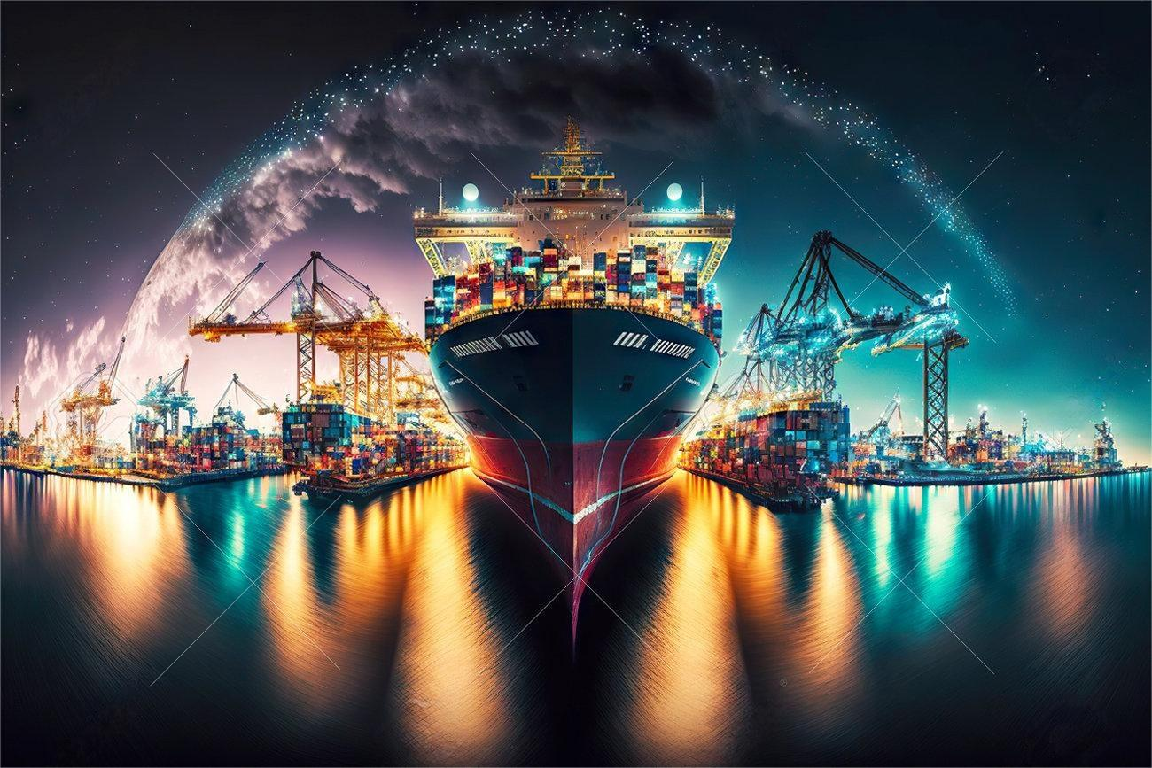 Cargo ship in port illustrating China to France logistics